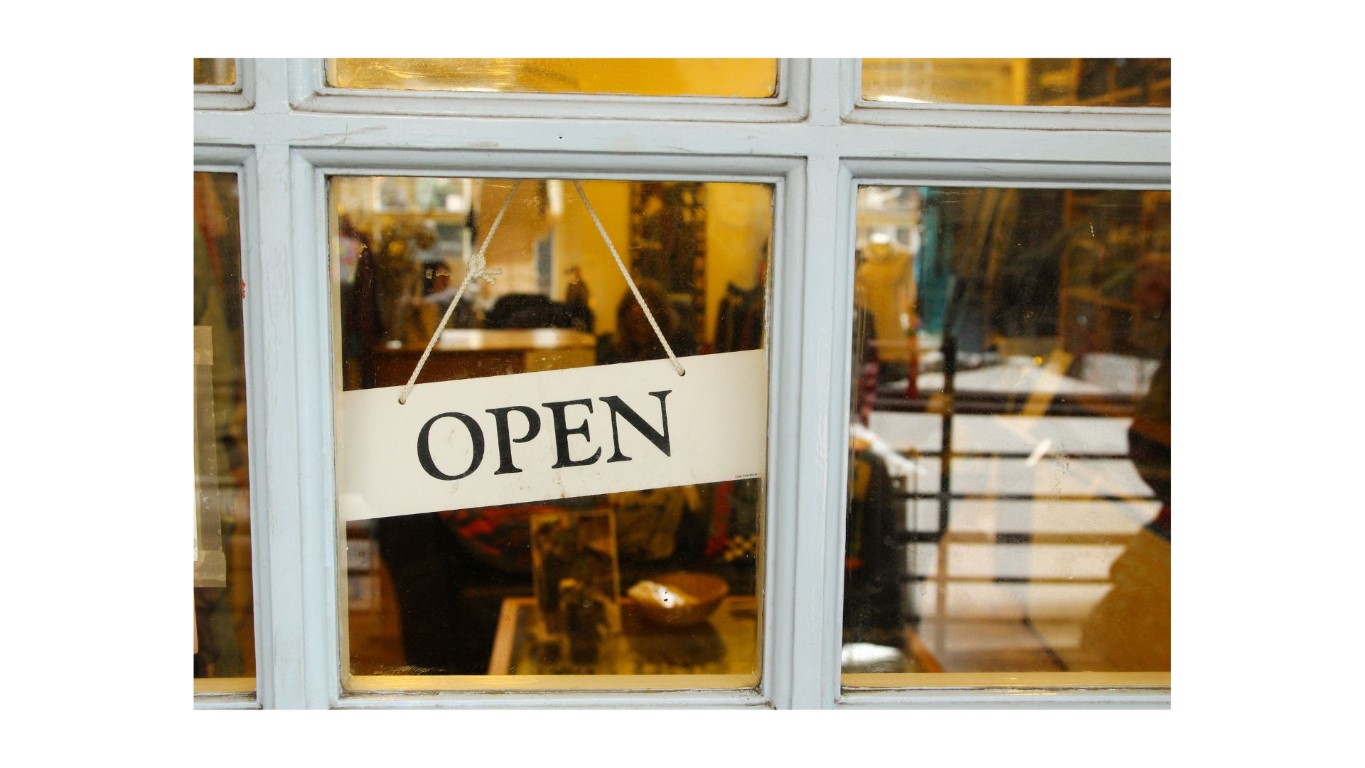 Open sign on window