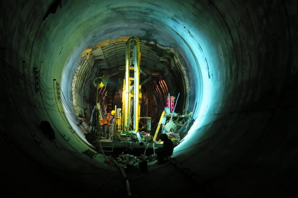 Construction tunnel.