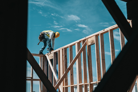 Wooden framed structure.