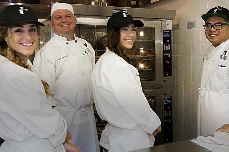 Bakery chef instructor with iCUE students. photo © Robin Spurs