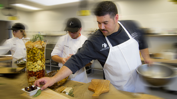 Chef Otto with students. College of the Canyons.