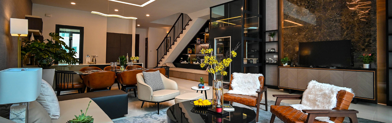 Interior Design open floor plan living &amp; dining room.