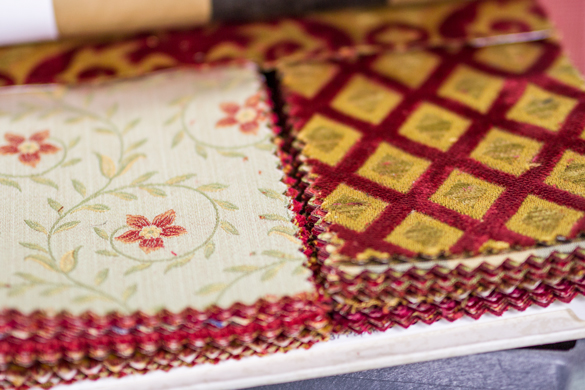 Interior Design fabric swatches. 