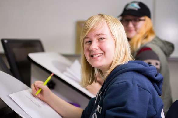 Media Entertainment Arts students working on sketches. 