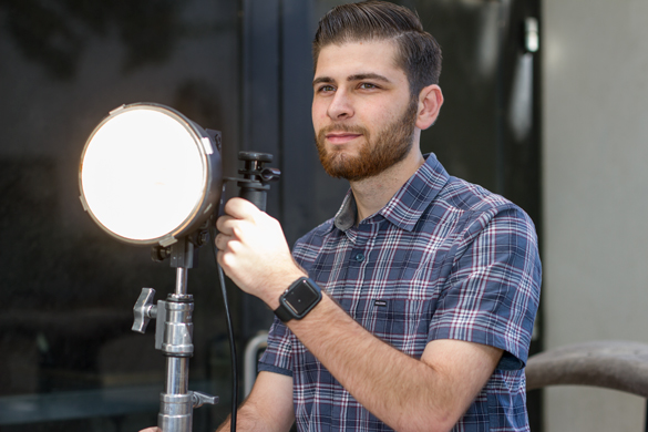 Media Entertainment Arts student working on film project. 