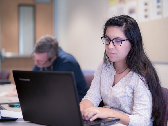 Paralegal student working and studying. 