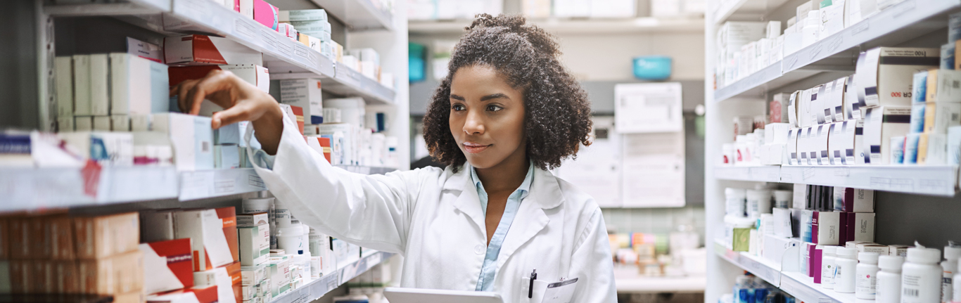 Cropped shot of an attractive young female pharmacist working in a pharmacy.
