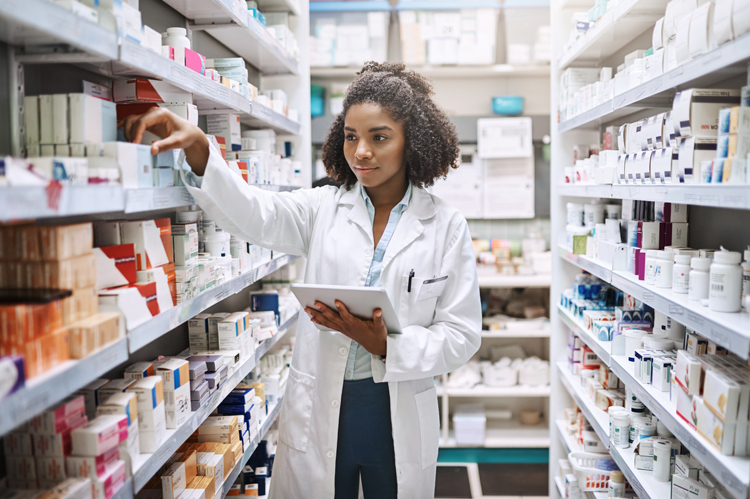 Cropped shot of an attractive young female pharmacist working in a pharmacy.