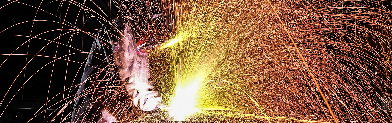 Welding sparks.