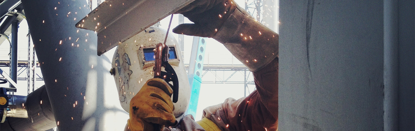 Metal beams welding.