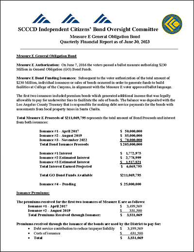 2023-Q2 Measure E Financial Report