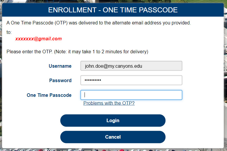 OTP enrollment verification example