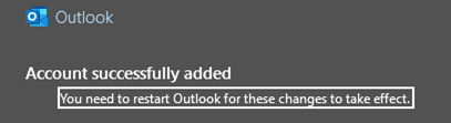 Outlook successfully connected