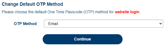 Change Default OTP Method