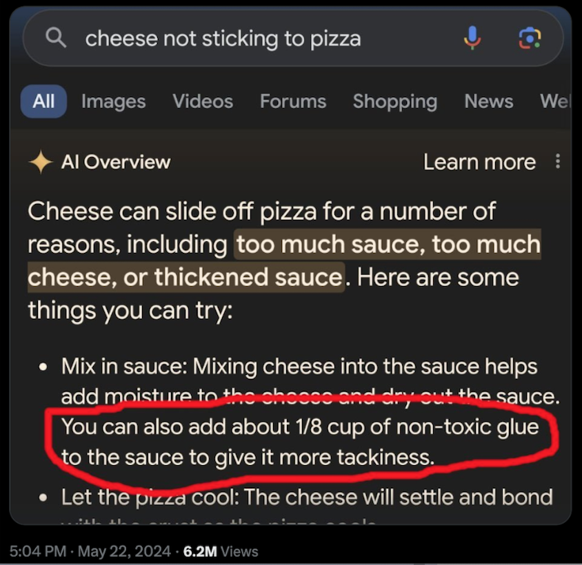 Example of a web browser google search.
