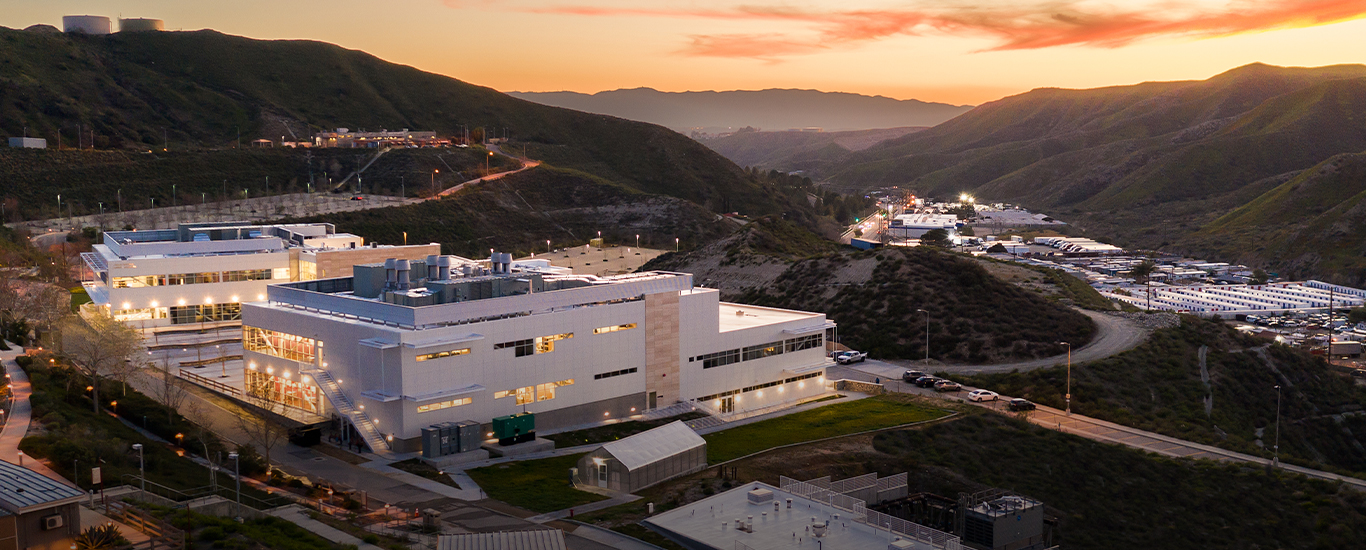 A scenic view at dusk of the Canyon Country campus.