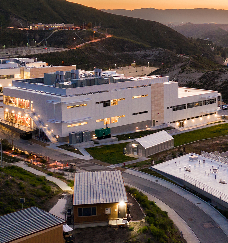 The Canyon Country campus at dusk.