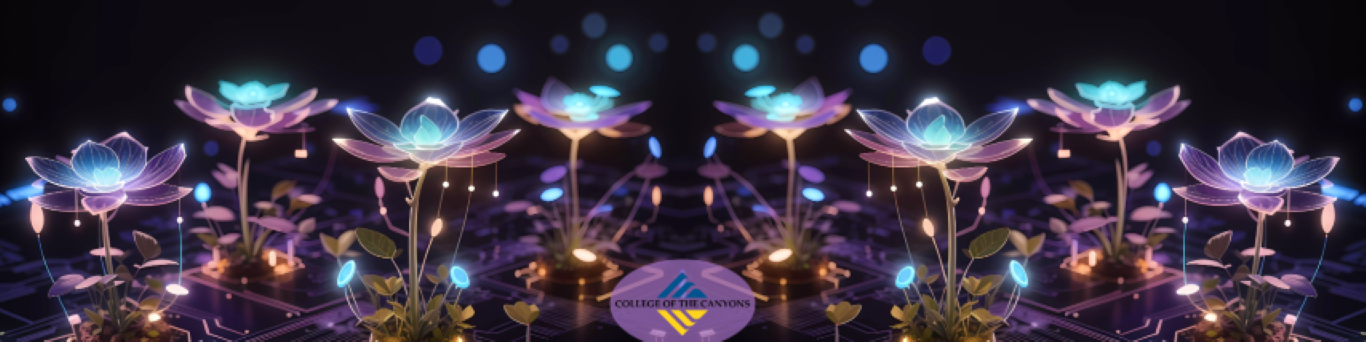 Image of flowers growing out of a microchip.