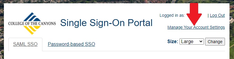 PortalGuard Setting Screen