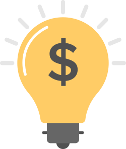 Lightbulb icon with dollar sign