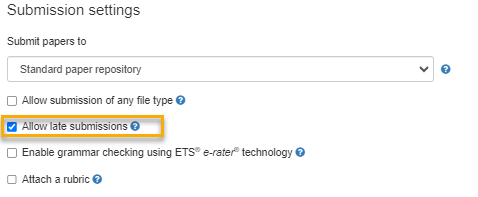 allow late submissions in turnitin