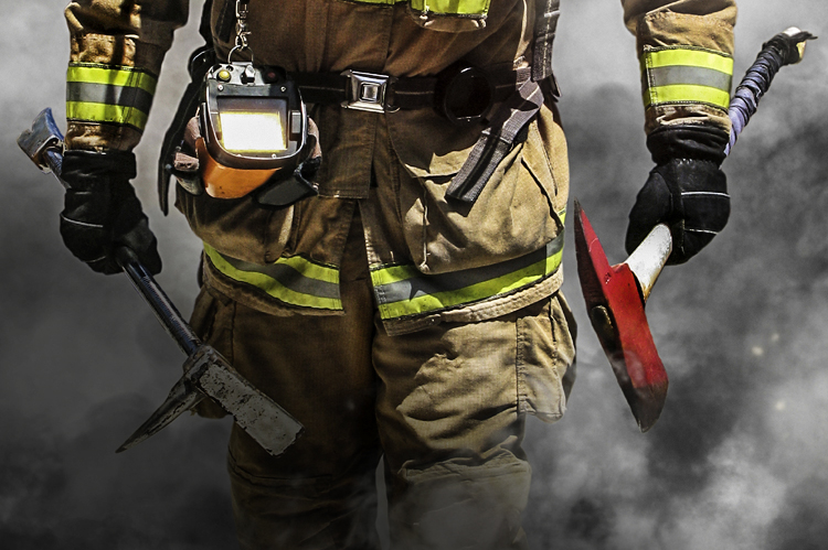FIre Fighter in full gear.