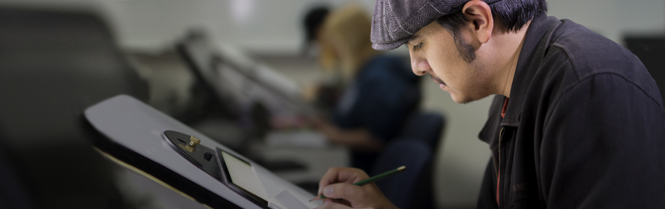 MEA  Animation student sketching in class.